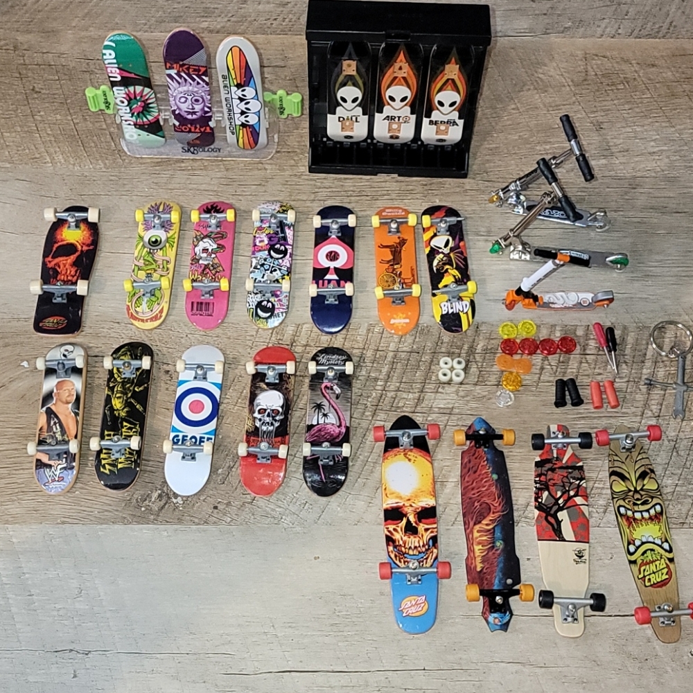 Tech deck and finger scooter collection